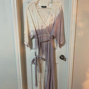 Lulus wrap purple and white maxi dress